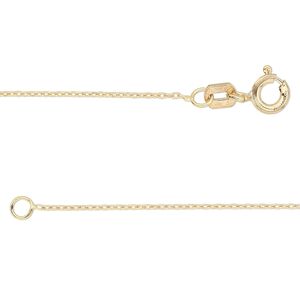 Chain 1pkg1 14Kt gold-filled cable, 0.9mm / springring clasp, Gossamer&trade; 24 inch