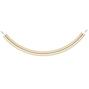 Bead 1pkg100 gold-plated, 50x3mm curved tube, brass