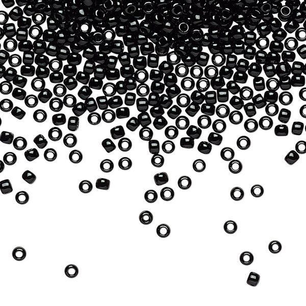 Seed bead, TOHO BEADS&reg;, glass, pkg/250g, #11 round, opaque jet (TR-11-49). image number 0