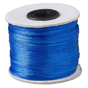 Cord, Satinique&trade;, satin, royal blue, 1mm. Sold per 200-foot spool.
