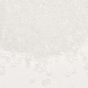 Seed bead, Delica&reg;, glass, pkg/7.5g, #10 round, transparent crystal clear (DBM-0141).