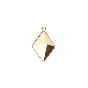 Drop, Almost Instant Jewelry&reg;, gold-plated brass, 16x12mm with 14x10.5mm tilted spike setting (4929/C). Sold individually.