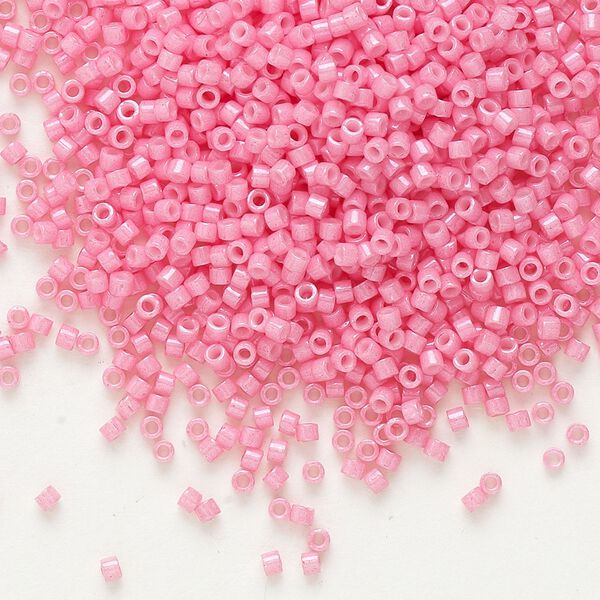 Seed bead, Delica&reg; 1pkg50g glass, #11 round, opaque carnation pink / outside dyed (DB-1371) image number 0