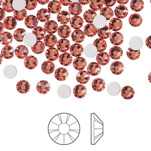 Flat back 1440pk rose peach foil back, Preciosa MAXIMA Czech crystal rhinestone 3.8-4mm chaton rose round SS16