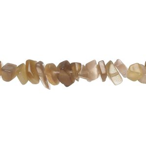 Bead, cat's eye glass (fiber optic glass), sand, small chip. Sold per 15-inch strand.
