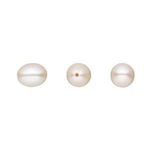 Pearl, White Lotus&trade;, cultured freshwater (bleached), white, 8x6mm-9x7mm half-drilled teardrop, B grade, Mohs hardness 2-1/2 to 4. Sold per pair.
