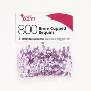 Sequin, sew-on 1pkg800, plastic, metallic pink, 5mm round.