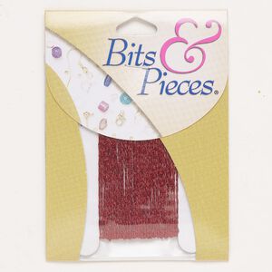 Lam&eacute; 1pkg1, round cord 5 yard metallic red 1mm