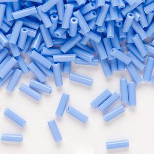 Bead, Preciosa Ornela Czech glass, bugle bead, pkg/500g, #3, opaque powder blue, (33020).