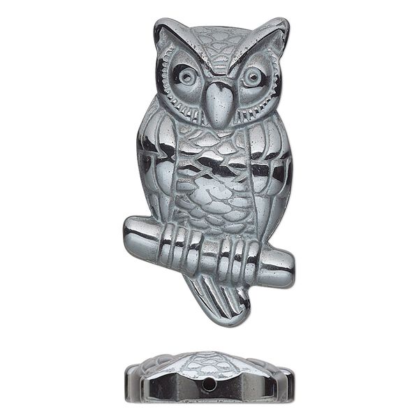 Hemalyke&trade; 1pkg1, half-drilled 1-sided owl focal 32.5x18mm image number 0