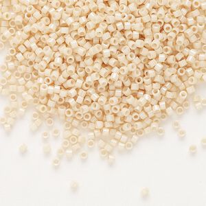 Seed bead, Delica&reg;, glass, pkg/50g, #11 round, opaque glazed luster antique beige (DB-0204).