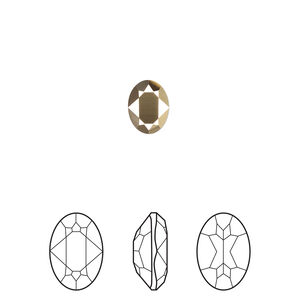 Fancy stone 1pkg4 crystal aurum foil back, Crystal Passions&reg; 8x6mm oval 4120