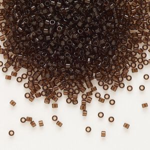 Seed bead, Delica&reg;, glass, pkg/250g, #11 round, transparent root beer (DB-0715).