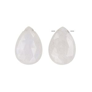 Rainbow moonstone 1pkg2, top-drilled faceted puffed teardrop bead natural B grade, 18x13mm