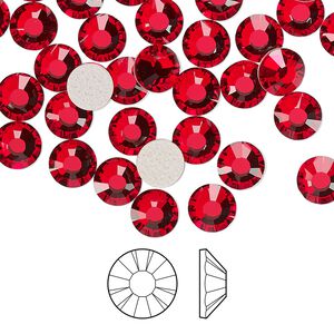 Flat back 288pk light Siam foil back, Preciosa MAXIMA Czech crystal hotfix rhinestone 6.3-6.5mm chaton rose round SS30