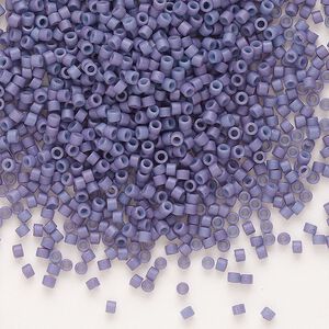 Seed bead, Delica&reg; 1pkg50g glass, #11 round, opaque matte lavender light blue / outside dyed (DB-0799)