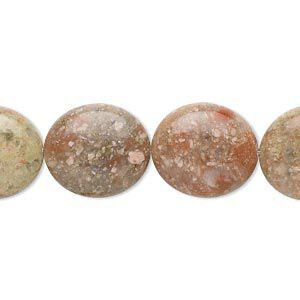 Bead, autumn jasper (natural), 16x14mm flat oval, B grade, Mohs hardness 6-1/2 to 7. Sold per 16-inch strand.