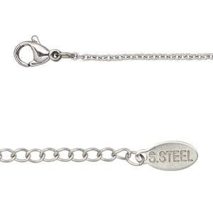 Chain 1pkg1 cable, 1.5mm / lobster claw clasp, stainless steel 24 inch
