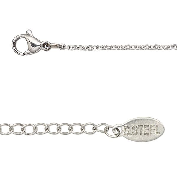 Chain 1pkg1 cable, 1.5mm / lobster claw clasp, stainless steel 24 inch image number 0