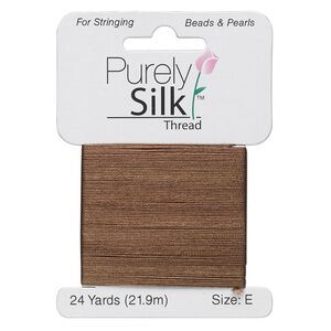 Thread, Purely Silk&trade;, chestnut, size E. Sold per 24-yard card.