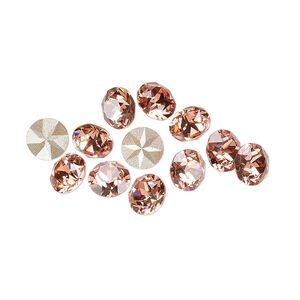 Chaton 12pk rose peach foil back, Crystal Passions&reg; 6.14-6.32mm round xirius SS29 1088