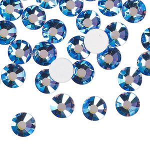 Flat back 144pk blue violet AB foil back, Preciosa MAXIMA Czech crystal rhinestone 7.069-7.272mm chaton rose round SS34