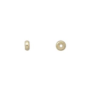 Bead 1pkg100 brass, 5x2mm heishi