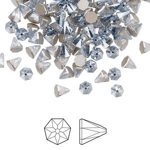 Flat back 6pk crystal blue shade foil back, Crystal Passions&reg; 4mm round spike 2019