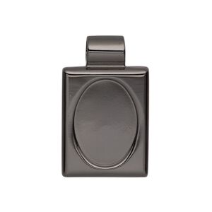 Pendant, gunmetal-plated "pewter" (zinc-based alloy), 30x18mm single-sided rectangle with 18x13mm oval setting and tube bail. Sold individually.