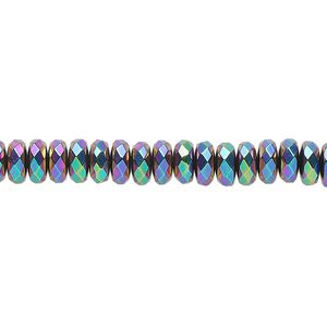 Hemalyke&trade; 1pkg1, rainbow faceted rondelle bead 15.5-16 inch 6x3mm