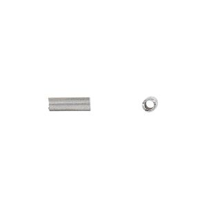 Bead 1pkg2 sterling silver, 9x3mm tube, antiqued