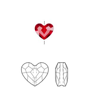 Bead 144pk light Siam, Crystal Passions&reg; 8mm love 5741
