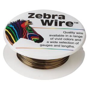Wire, Zebra Wire&trade;, color-coated copper, antique bronze, round, 22 gauge. Sold per 15-yard spool.