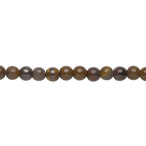 Tiger iron 1pkg1, round bead natural 15.5-16 inch 4mm