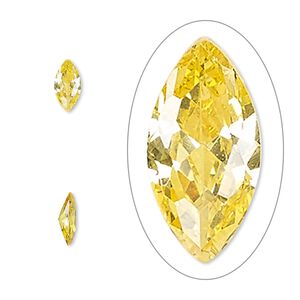 Gem, cubic zirconia, topaz gold, 8x4mm faceted marquise, Mohs hardness 8-1/2. Sold per pkg of 2.