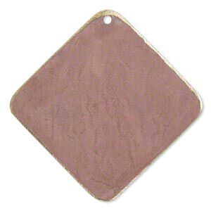 Focal, brass, earth tone rust patina, Pantone&reg; color 17-1516, 40x40mm double-sided diamond. Sold per pkg of 6.