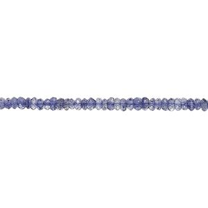 Iolite 1pkg1, hand-cut faceted rondelle bead 15.5-16 inch 3x1mm-4x2mm