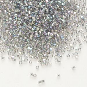 Seed bead, Delica&reg;, glass, pkg/250g, #11 round, translucent rainbow gold luster grey (DB-0107).
