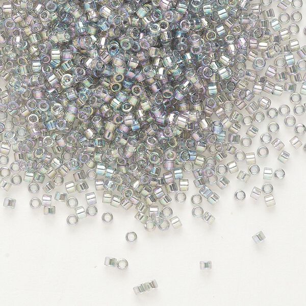 Seed bead, Delica&reg;, glass, pkg/250g, #11 round, translucent rainbow gold luster grey (DB-0107). image number 0