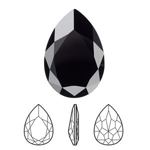 Fancy stone 24pk jet, Swarovski&reg; 30x20mm pear 4327