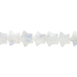 Rainbow moonstone 1pkg30, hand-cut faceted star bead natural, 8mm