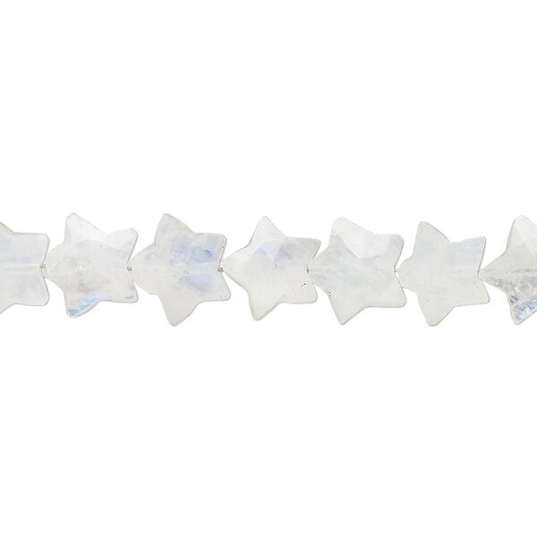 Rainbow moonstone 1pkg30, hand-cut faceted star bead natural, 8mm image number 0