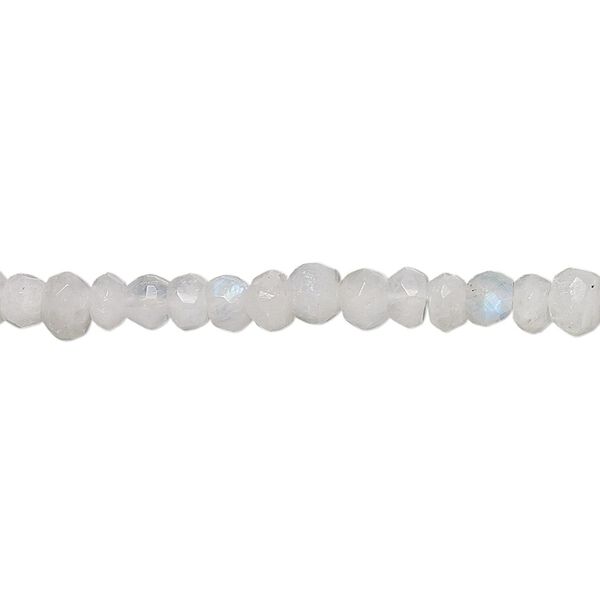 Rainbow moonstone 1pkg1, hand-cut faceted rondelle bead natural 15.5-16 inch 4x2mm image number 0