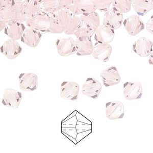 Bead 144pk pink sapphire, Preciosa Czech crystal 6mm bicone