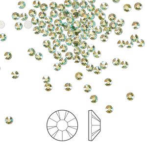 Flat back 1440pk limecicle AB foil back, Preciosa MAXIMA Czech crystal hotfix rhinestone 2.3-2.5mm chaton rose round SS8