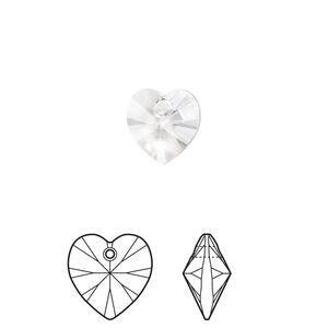 Drop 24pk crystal, Crystal Passions&reg; 10mm pendant heart 6228