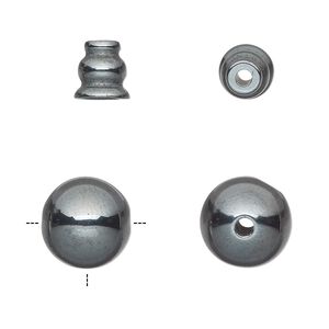 Hemalyke&trade; 1pkg2, T-drilled round / cone bead 12mm / 8x7.5mm