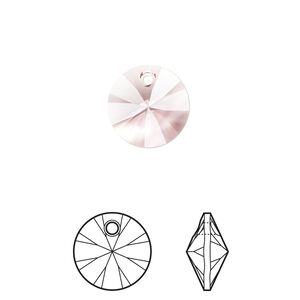 Drop 144pk light rose, Swarovski&reg; 12mm pendant mini disk 6428