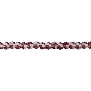 Bead 1pk transparent amethyst purple, Celestial Crystal&reg; 4mm bicone 15.5-16 inch