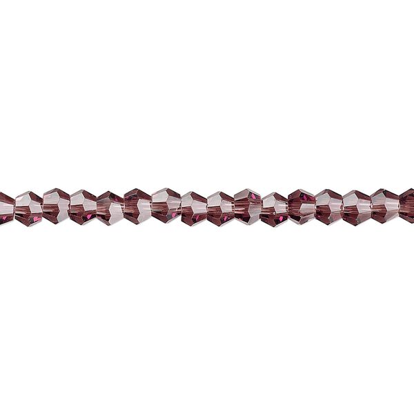 Bead 1pk transparent amethyst purple, Celestial Crystal&reg; 4mm bicone 15.5-16 inch image number 0